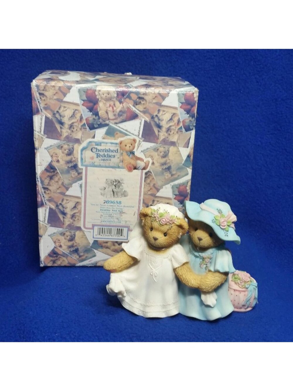 Cherished Teddies Destiny & Kay Double Figurine Enesco 789658 Mom & Bride In Box